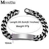 Moorvan Men's Vintage ID Bracelet Stainless Steel Hiphop Chain