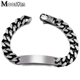 Moorvan Men's Vintage ID Bracelet Stainless Steel Hiphop Chain