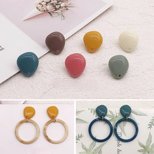 Morandi irregular water drop earrings resin creative earrings