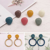 Morandi irregular water drop earrings resin creative earrings