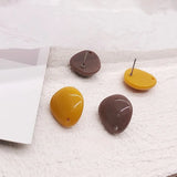Morandi irregular water drop earrings resin creative earrings