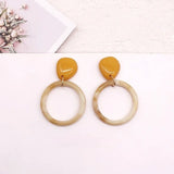 Morandi irregular water drop earrings resin creative earrings