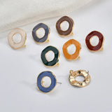 Morandi Retro Hollow Round Earrings DIY Jewelry Accessories