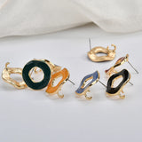 Morandi Retro Hollow Round Earrings DIY Jewelry Accessories