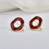 Morandi Retro Hollow Round Earrings DIY Jewelry Accessories