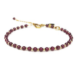 Purple Garnet Crystal Gemstone Adjustable Bracelet 3mm