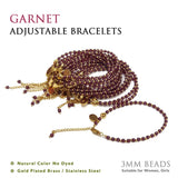 Purple Garnet Crystal Gemstone Adjustable Bracelet 3mm