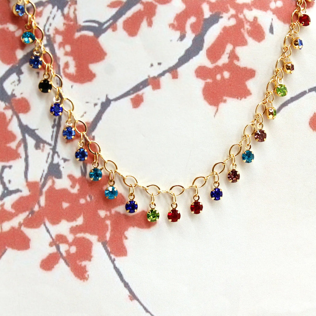 Colorful Rhinestone Leg Chains Anklet Bracelet for Beach Women