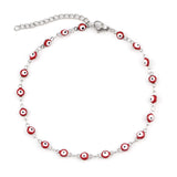 Colorful Stainless Steel Evil Eye Anklet Foot Jewelry for Beach Women