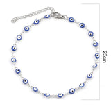 Colorful Stainless Steel Evil Eye Anklet Foot Jewelry for Beach Women