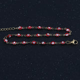 Colorful Stainless Steel Evil Eye Anklet Foot Jewelry for Beach Women