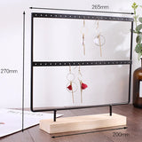 2-Layer Wood Earrings Organizer Jewelry Holder
