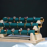 3-Tier Wooden Jewelry Display Stand Ring Holder Organizer