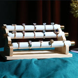 3-Tier Wooden Jewelry Display Stand Ring Holder Organizer