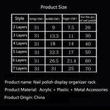 Acrylic Makeup Nail Polish Storage Organizer 234567 Layer Rack