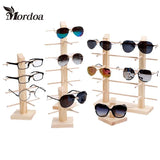 Eyeglasses Sunglasses Display Stand Rack Holder Shelf with Wood Base