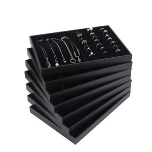 Velvet Jewelry Tray Rings Box Earrings Necklaces Storage