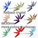 100pcs 6x30mm Flatback Glass Crystal Pear Drop Fancy Crystal Stones