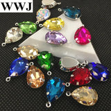 Teardrop Fancy Stones With Loop Claw Settings Glass Crystal Pendants