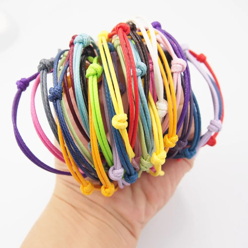 50pcs Korea Waxed Cord Friendship Bracelet Accessories DIY Making