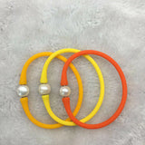 Fresh Water Pearl Silicone Rubber Band Bracelet Women Girl Charm Bracelet