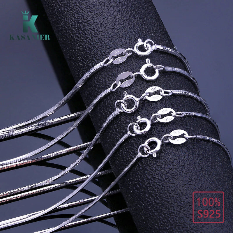 925 Sterling Silver Snake Chain Necklace for Women Girls Boys