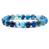 10mm Natural Stripe Stone Multicolor Beads Bracelet