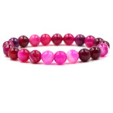 10mm Natural Stripe Stone Multicolor Beads Bracelet