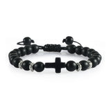 Natural Stone Prayer Bracelet with Jesus Cross Pendant