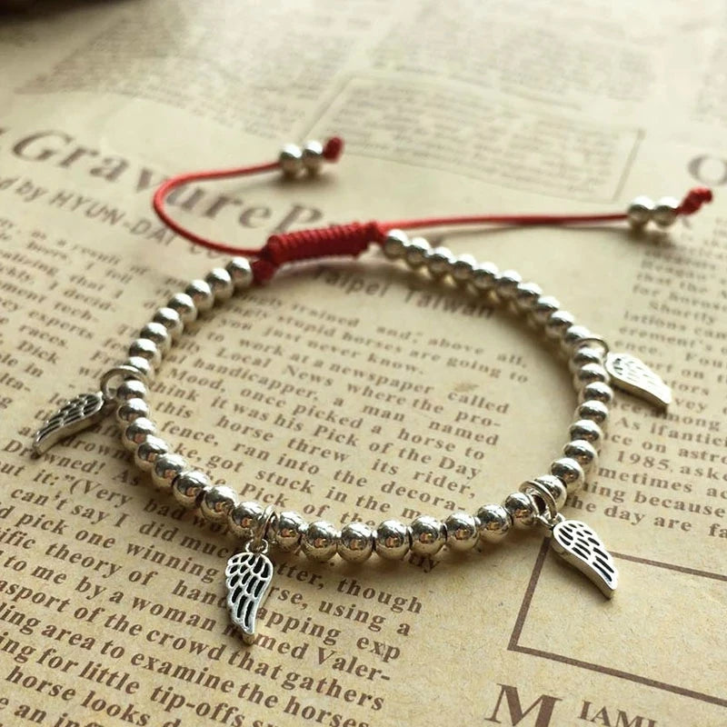925 Silver Angel Wings Charm Bracelet Wedding Jewelry