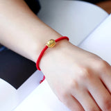 925 Silver Turtle Shell Charm Bracelet Red Thread Statement Jewelry