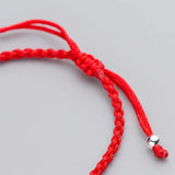 925 Silver Lucky Cat Bracelet Women Wedding Jewelry Red Thread Beaded