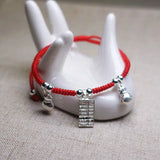 Abacus Money Bag Charm Bracelet 925 Silver Red Thread Wedding Party Bijoux