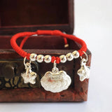 925 Silver Best Wishes Bracelet - Long Life and Wealth Charm Jewelry