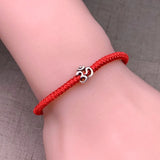 Red Thread 925 Silver Charm Bracelet for Women Girls