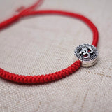 Om Mani Padme Hum 925 Silver Bracelets for Women Red Thread Fine Jewelry