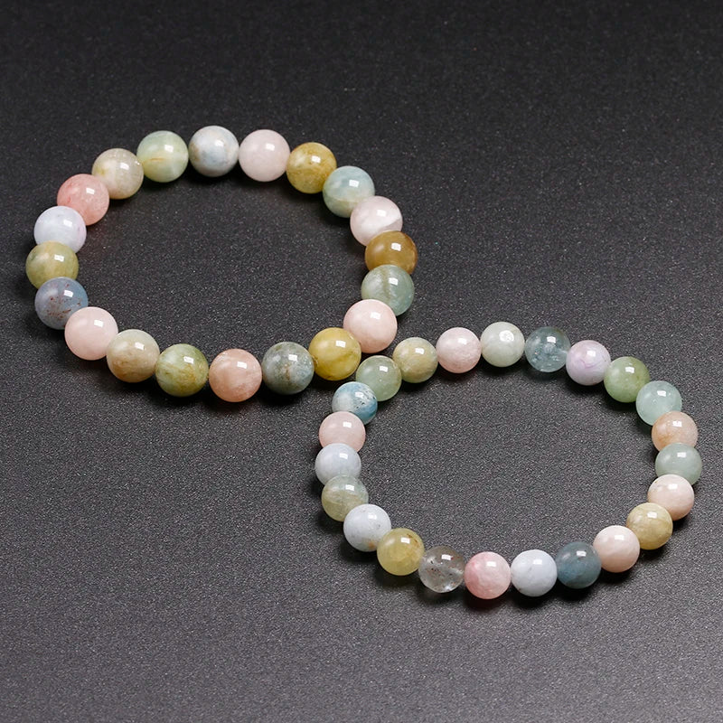 Morganite Bracelet Beads Women Bracelet Mix Colorful Beaded Gift Jewelry