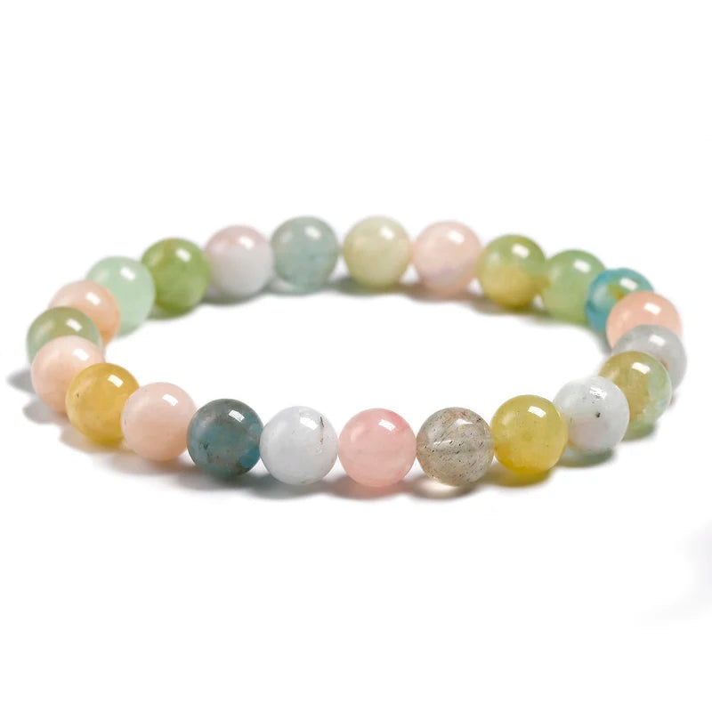 Morganite Bracelet Beads Women Bracelet Mix Colorful Beaded Gift Jewelry