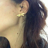 Dragonfly Studs Earrings Retro Mori Girl Women Jewelry Boucles d?oreilles
