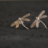 Dragonfly Studs Earrings Retro Mori Girl Women Jewelry Boucles d?oreilles
