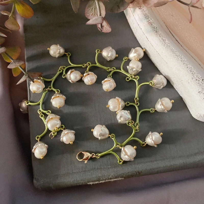Mori Lily of the Valley Pearl Bracelet Palace Wind Accessories