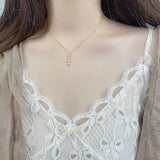 925 Silver Zircon Strip Necklace Retro Jewelry Collier
