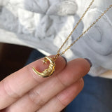 925 Silver Moon Star Necklace for Women