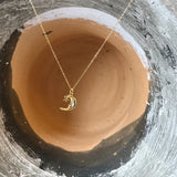 925 Silver Moon Star Necklace for Women