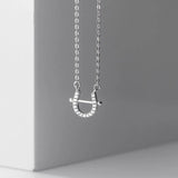 925 Silver U Shape Zircon Necklace Mini Horseshoe Light Necklace Women