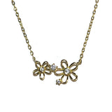 925 Silver Zircon Flower Necklace for Women Mori Pendant Necklace