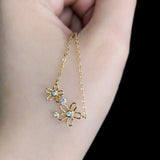 925 Silver Zircon Flower Necklace for Women Mori Pendant Necklace