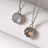 925 Sterling Silver Moonstone Pendant Necklace Minimalist Jewelry