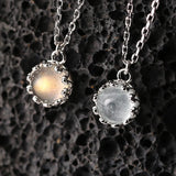 925 Sterling Silver Moonstone Pendant Necklace Minimalist Jewelry