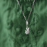 925 Silver Zircon Star Elves Pendant Necklace for Girls